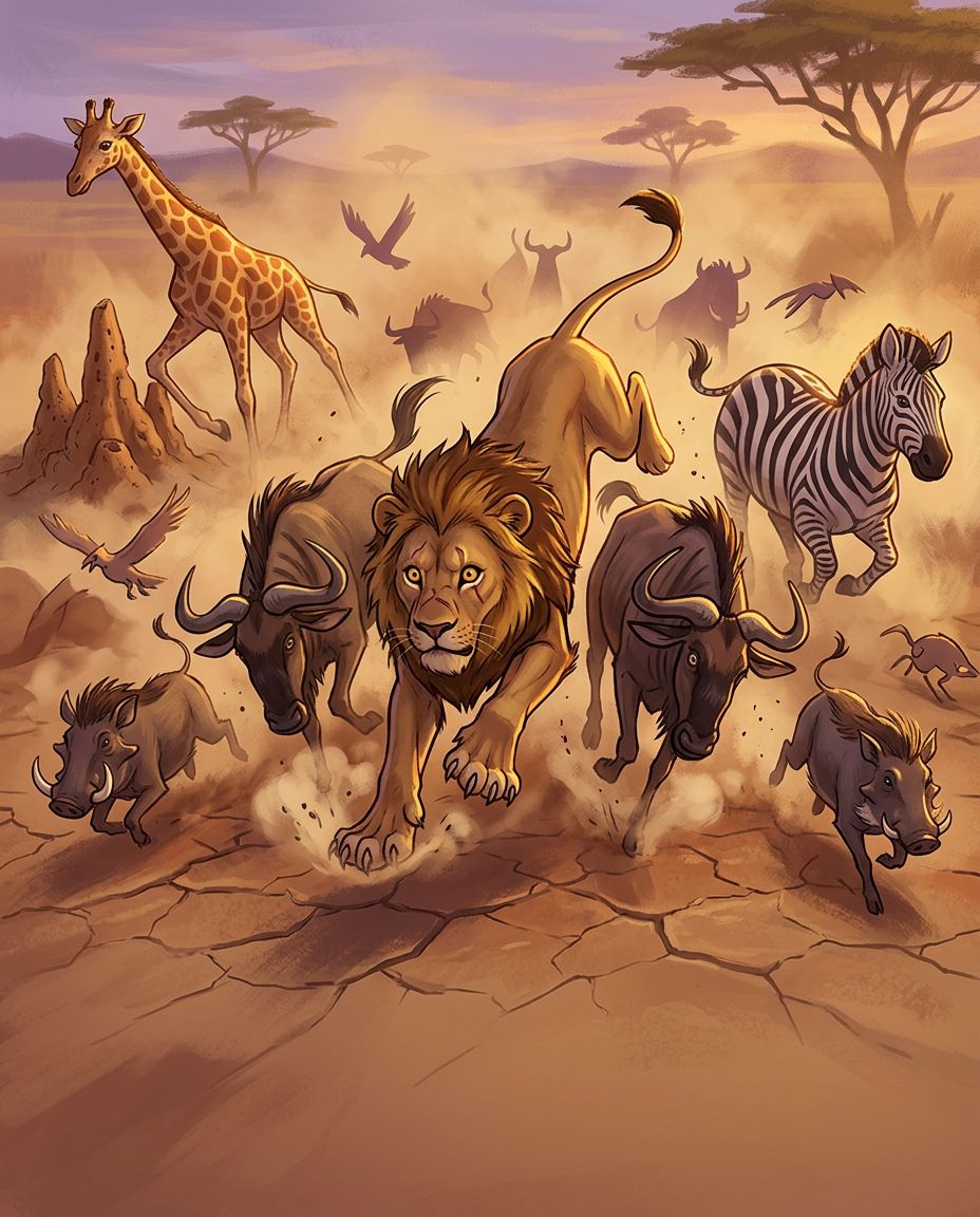Lion Slips The Pack