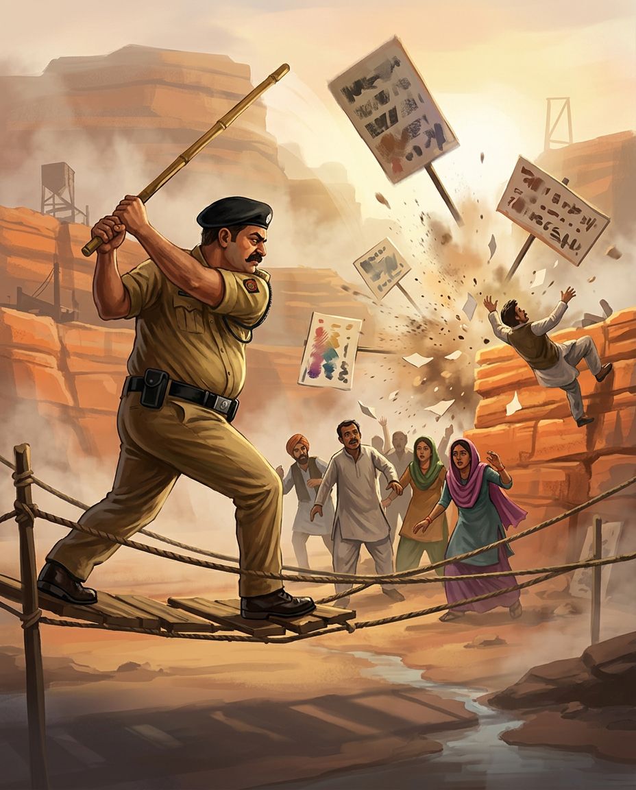 Lathi Charge Chaos